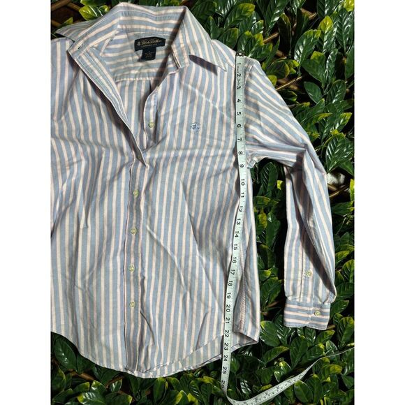 Brooks Brothers 100% Cotton Blue White Collared Shirt Size 2 - Picture 6 of 7